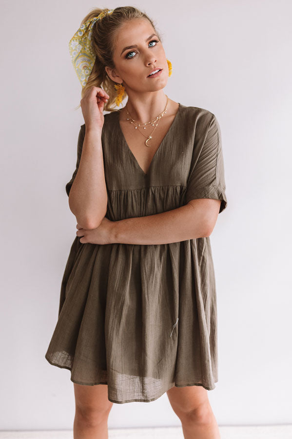 Soho Livin' Tunic Dress in Martini Olive Image - 2