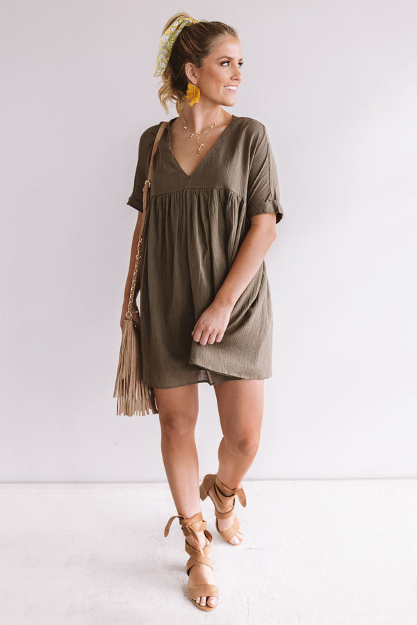 Soho Livin' Tunic Dress in Martini Olive Image - 3