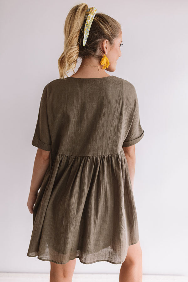 Soho Livin' Tunic Dress in Martini Olive Image - 4
