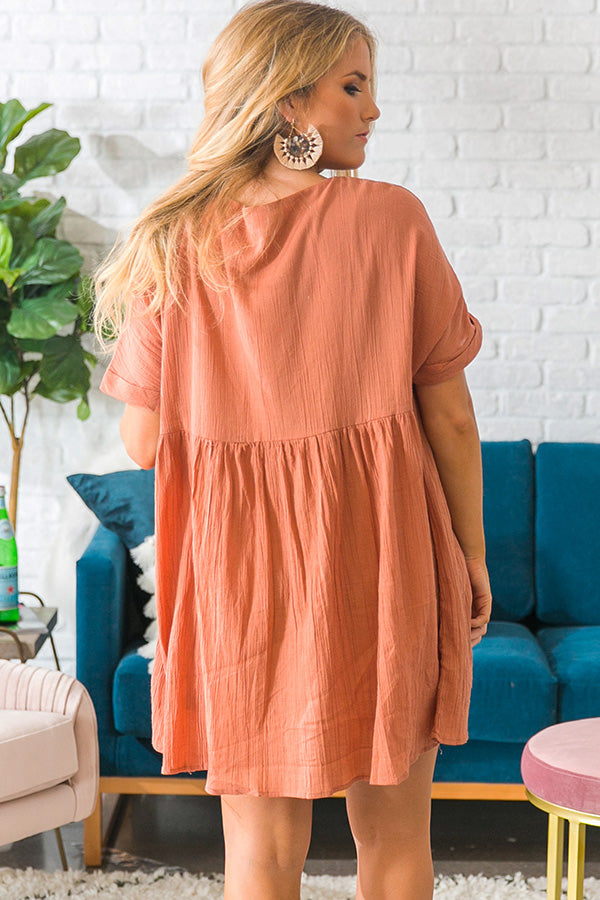 Soho Livin' Tunic Dress in Rustic Peach Image - 4