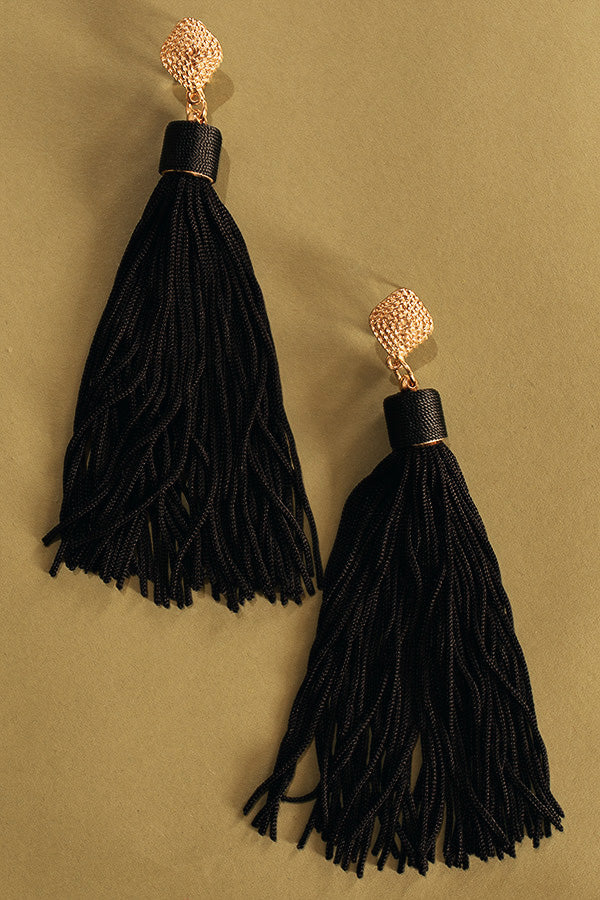 Love Spell Tassel Earrings In Black