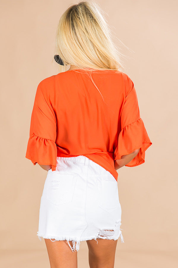 Glam For Game Day Front Tie Overlay in Orange Image - 4