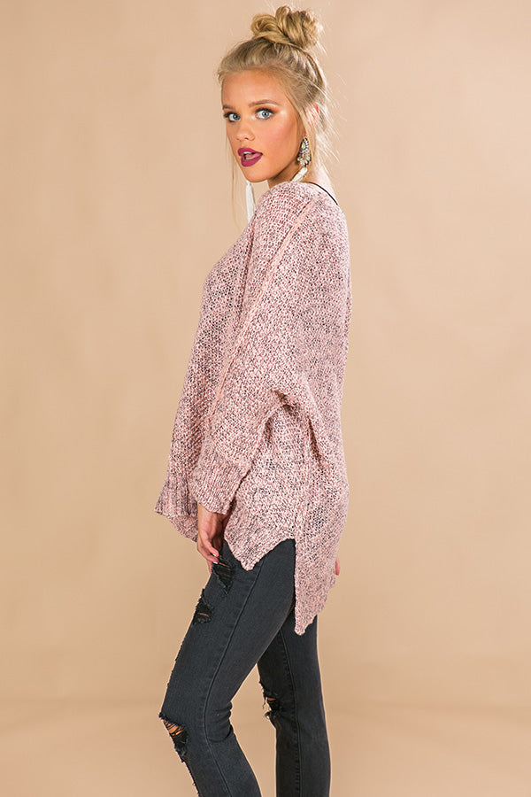 Cozy Like Sunday Morning Knit Sweater in Pink Image - 3