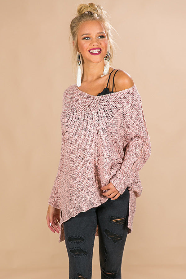 Cozy Like Sunday Morning Knit Sweater in Pink Image - 2