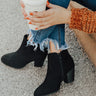 The Tawny Faux Suede Bootie in Black Image - 1