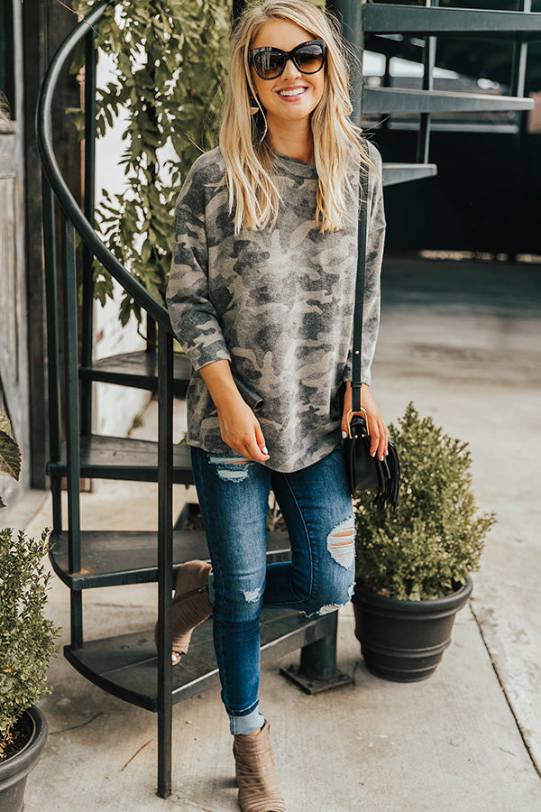 Cozy and Chill Camo Top Image - 1