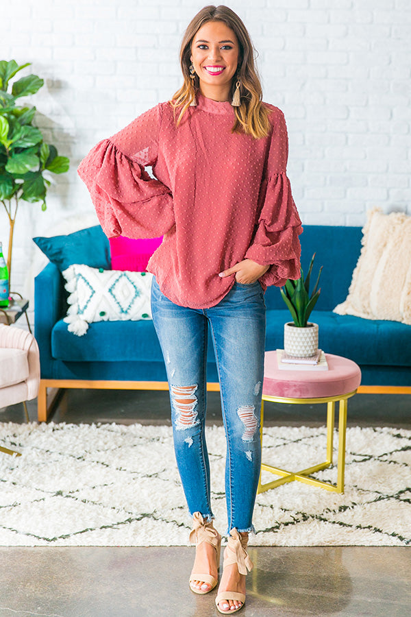 Lattes and Luxury Shift Top in Rose Image - 2