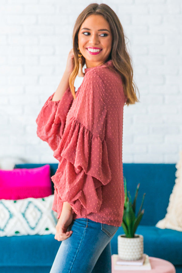 Lattes and Luxury Shift Top in Rose Image - 3