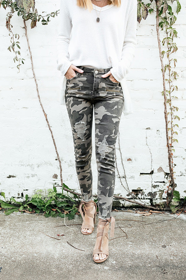 The Rory High Waist Camo Skinny Image - 1