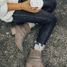The Rylan Faux Suede Bootie in Charcoal Image - 1