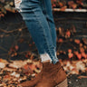 The Ellis Faux Suede Bootie in Chocolate Image - 1