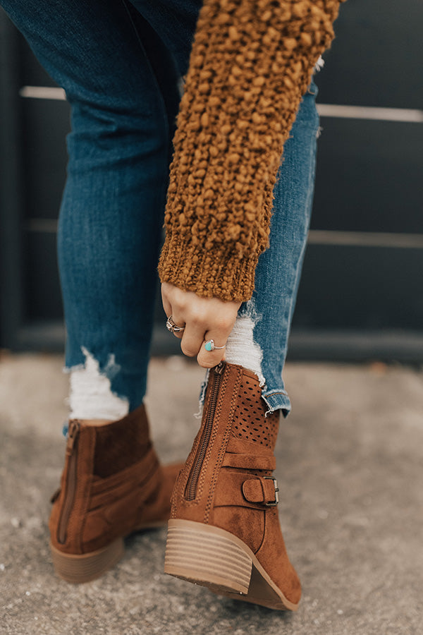 The Rylan Faux Suede Bootie in Brown Image - 4