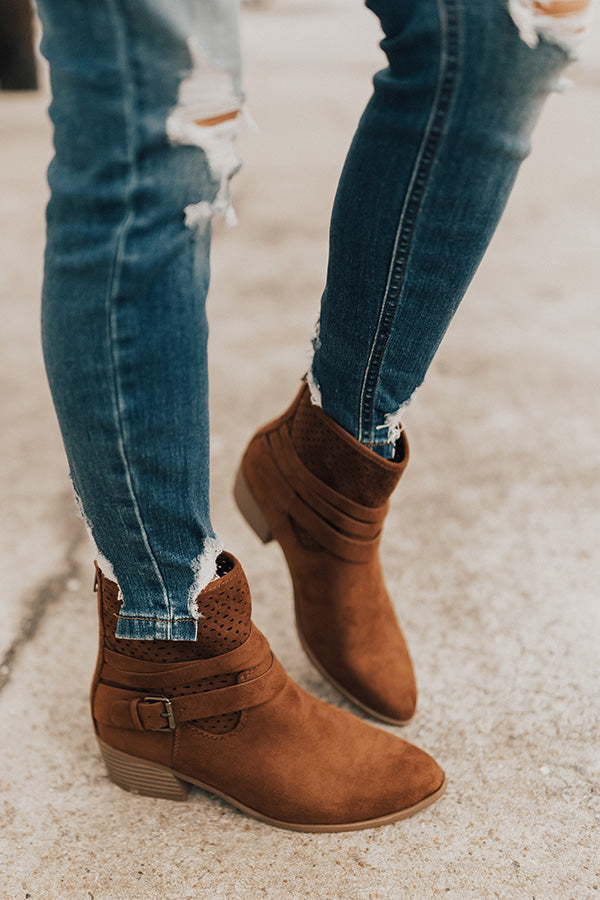 The Rylan Faux Suede Bootie in Brown Image - 1