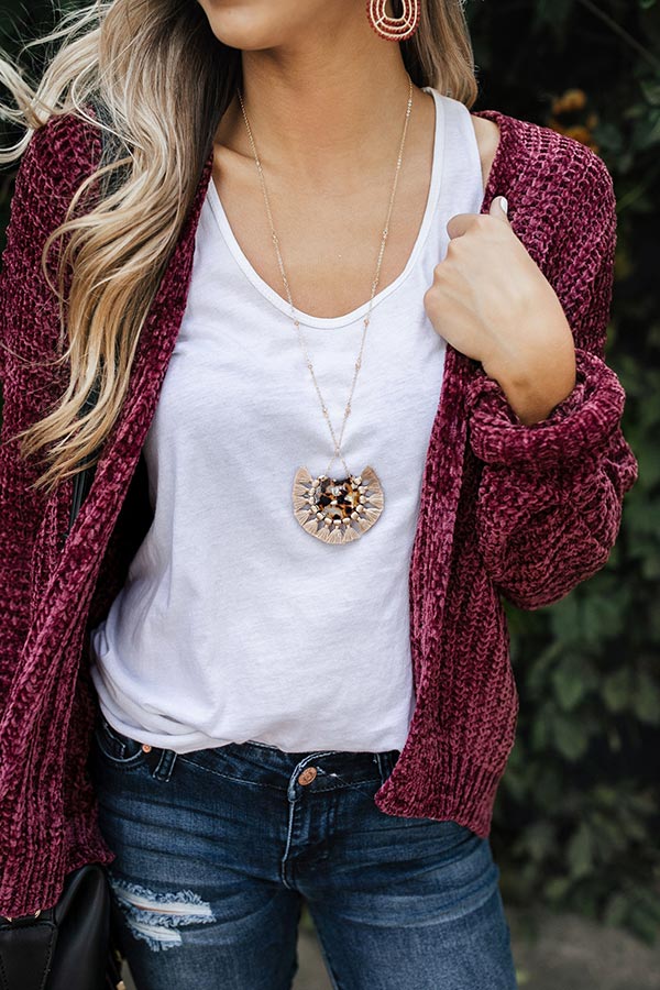 Champagne Sparkle Necklace In Iced Latte