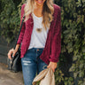 Champagne At The Cabin Chenille Cardigan in Windsor Wine Image - 1