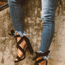 The Cleo Lace Up Heel in Black Image - 1