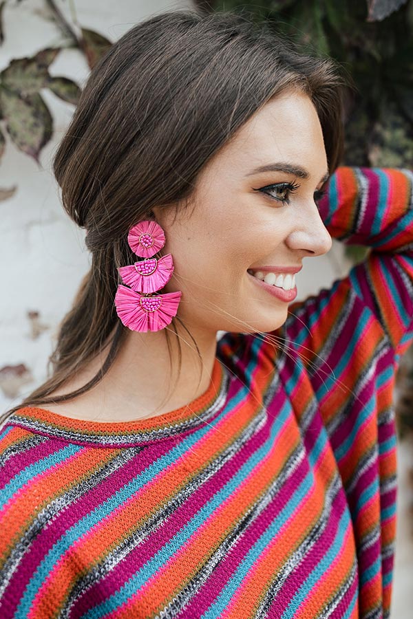Paris Lights Earrings In Hot Pink Image - 1