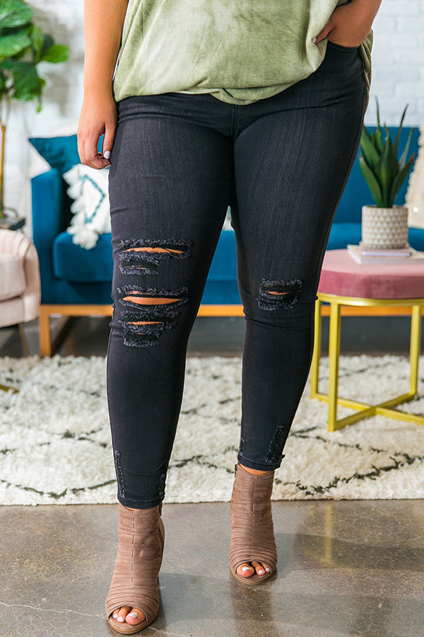 The Willow Mid Rise Distressed Skinny Curves Image - 1