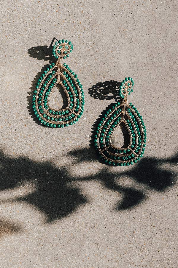 Instant Attraction Earrings In Hunter Green