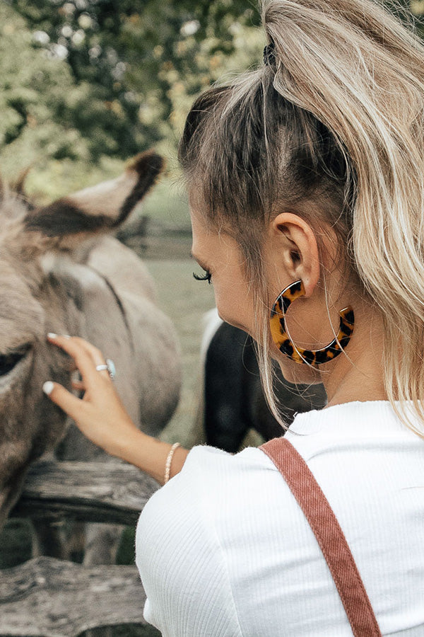 Rodeo Drive Leopard Hoops