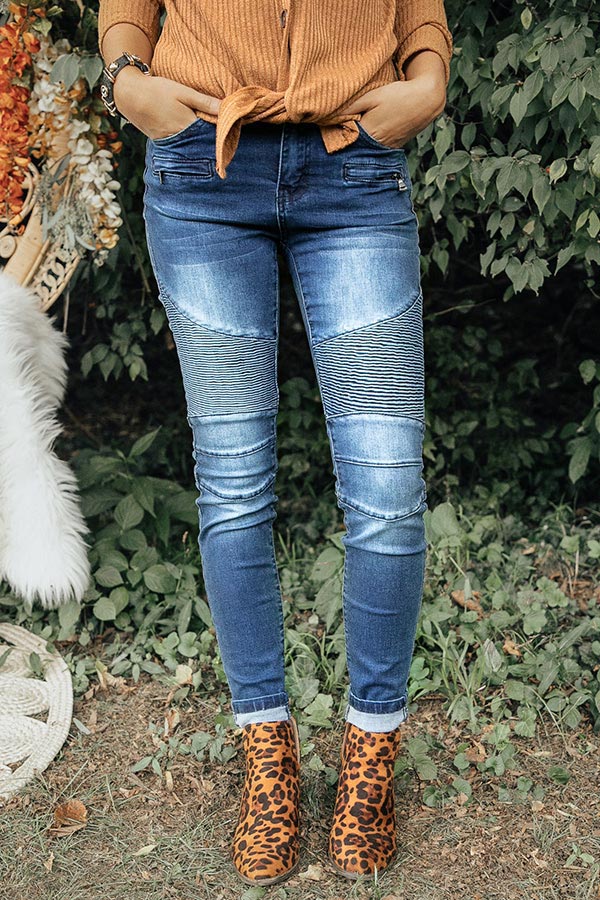 The Thea Moto Mid Rise Skinny