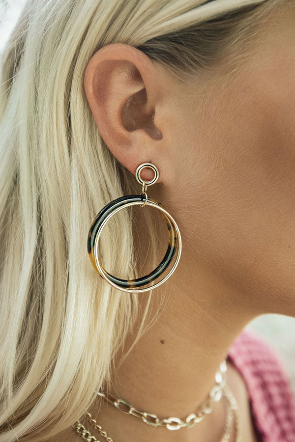 Glam Go-To Hoop Earrings in Brown
