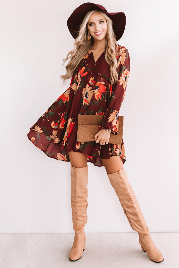 Moonlight Kisses Shift Dress In Windsor Wine Image - 1