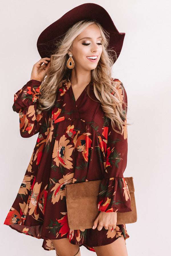 Moonlight Kisses Shift Dress In Windsor Wine Image - 2