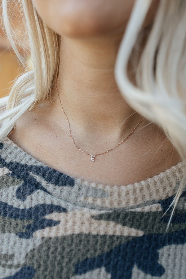 Sparkle Divine Initial Necklace in Rose Gold Image - 1