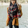 Cabin Cuddles Blanket Scarf In Navy Image - 1