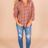 California Campfire Plaid Top In Cinnamon Image - 1