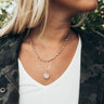 Precious Metals Layered Necklace in Pink Image - 1