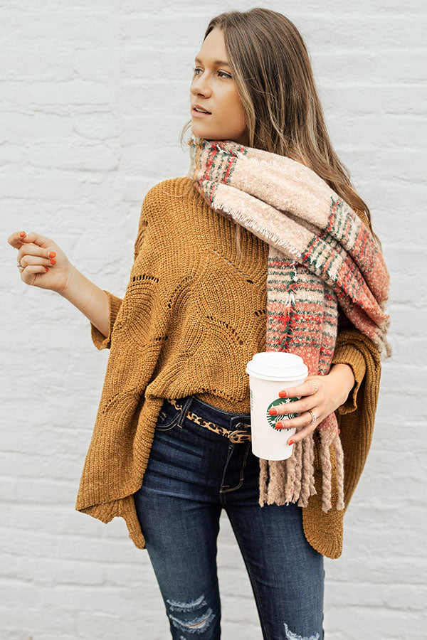 Stay Cozy Scarf In Rose