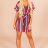Sunny Side Up Striped Dress In Wine Image - 1