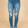 The Laney High Waist Frayed Ankle Skinny Image - 1