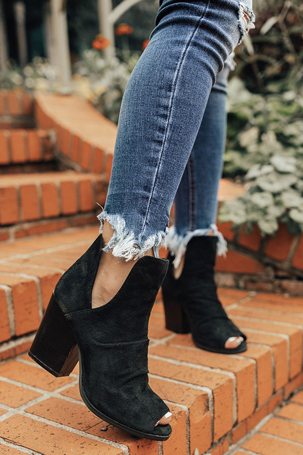 The Emery Faux Suede Bootie in Black Image - 2