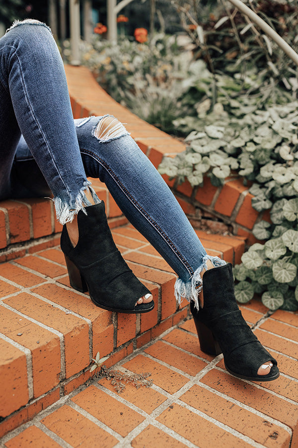 The Emery Faux Suede Bootie in Black