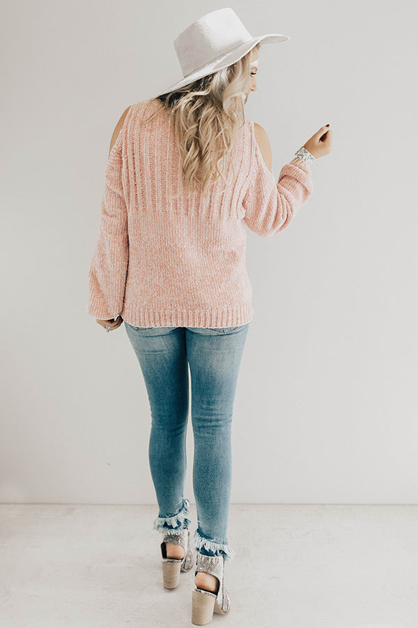 Apple Cider Softness Chenille Sweater In Light Pink Image - 5