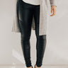 The Joy Faux Leather Moto Legging in Black Image - 1