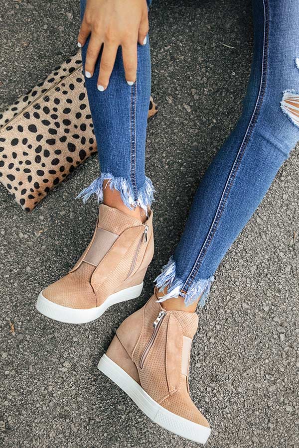 The Karlie Perforated Bootie In Iced Latte Image - 2