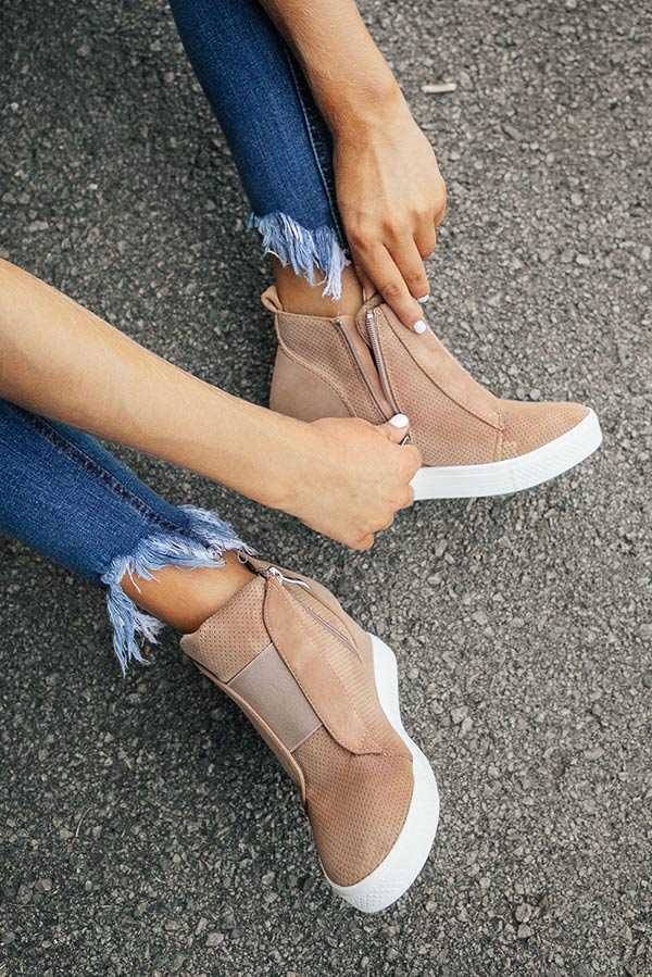 The Karlie Perforated Bootie In Iced Latte Image - 1