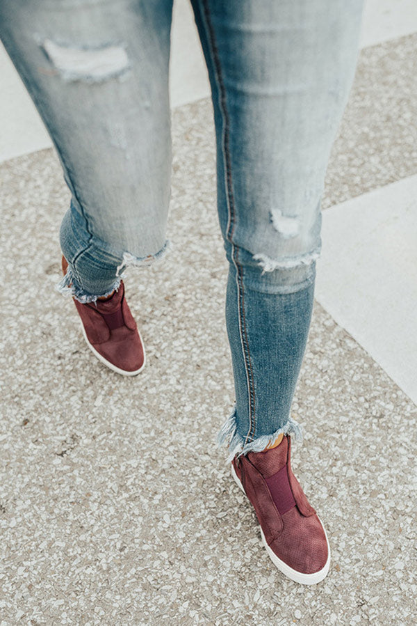 The Karlie Perforated Bootie In Windsor Wine Image - 3