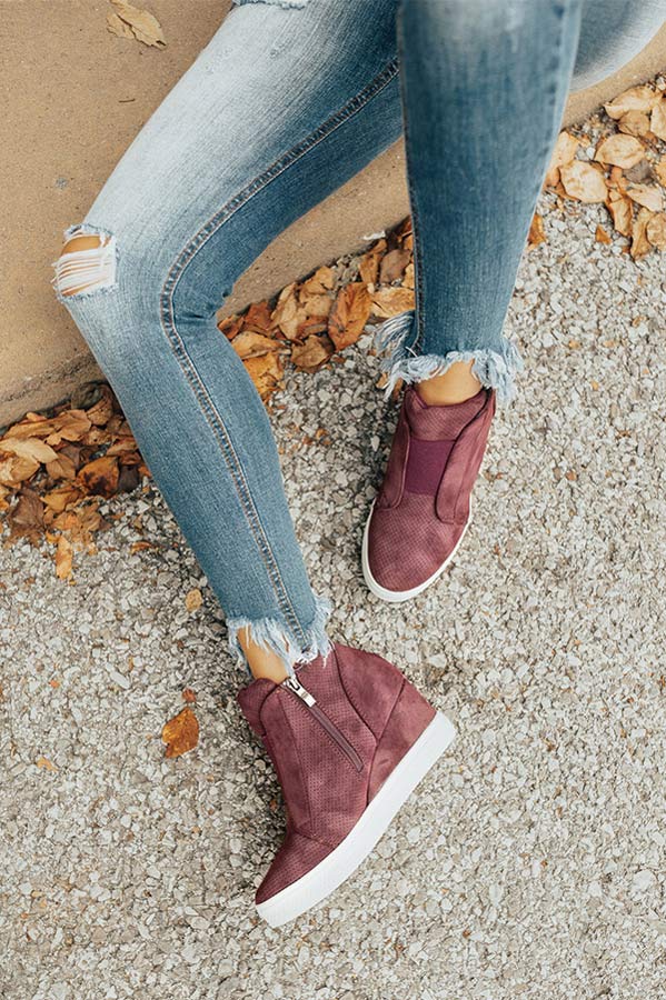 The Karlie Perforated Bootie In Windsor Wine Image - 1