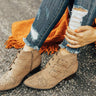 The Willa Faux Suede Bootie in Taupe Image - 1