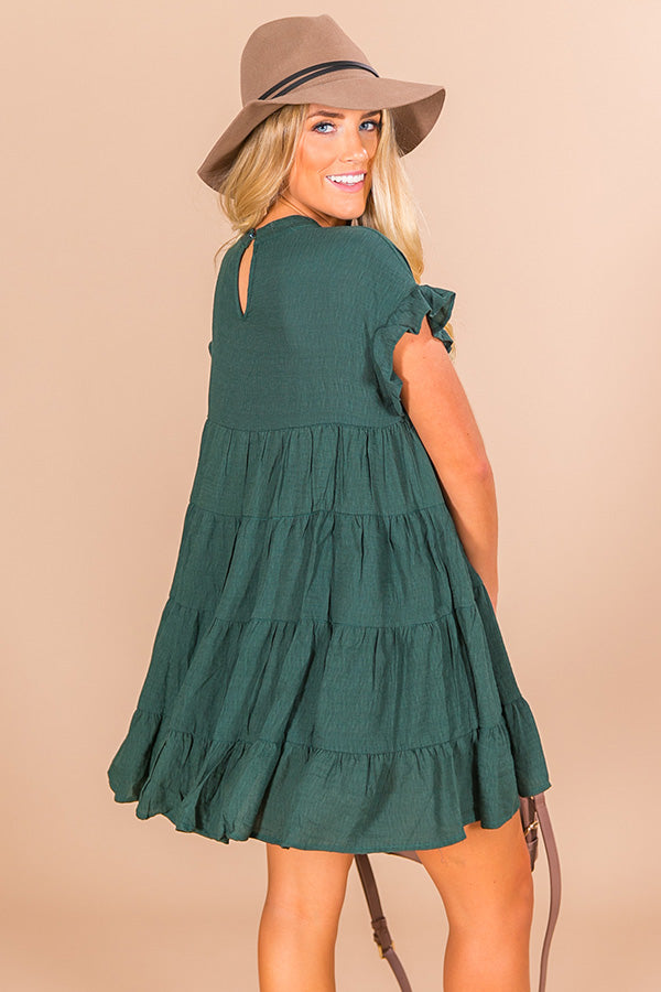 Love Potion Babydoll Dress in Hunter Green Image - 4