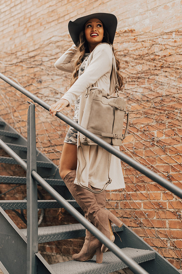 Espresso Snuggles Cardigan In Iced Latte
