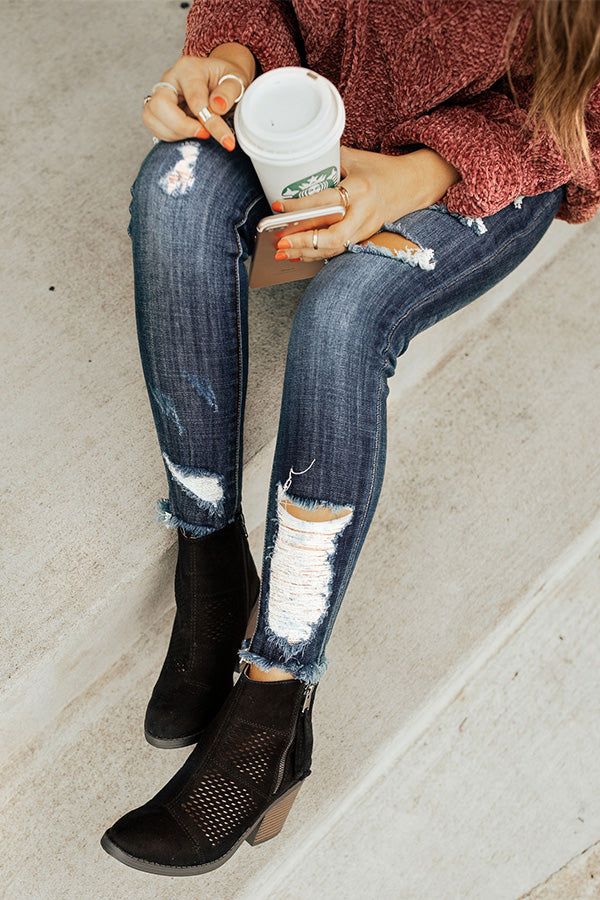 The Noelle Faux Suede Bootie in Black Image - 2