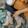 The Noelle Faux Suede Bootie in Grey Image - 1