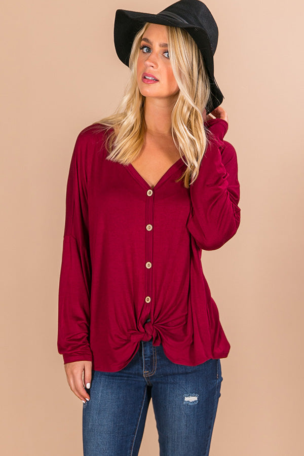 Positively Pretty Shift Top In Wine Image - 1