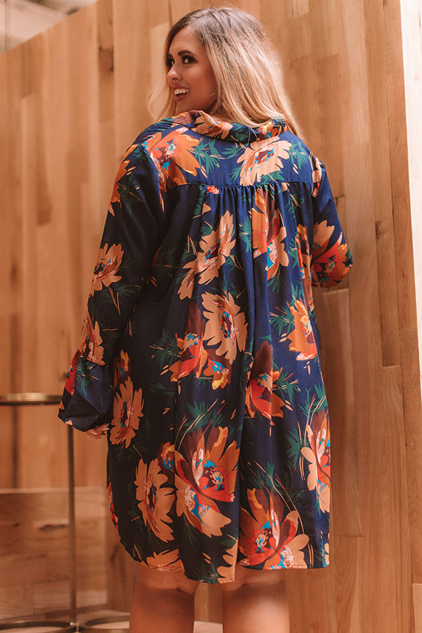 Moonlight Kisses Shift Dress in Navy Curves Image - 5